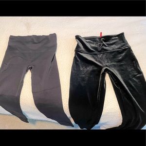 2 pairs Spanx black leggings size Large